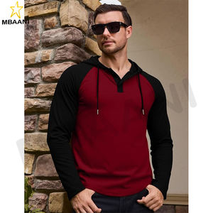 Sweat-shirt à capuche pour homme, manches longues, décontracté, athlétique, mode, pull à capuche avec col contrasté et cordon de serrage - Product Image 3