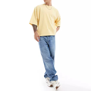 Verano Boxy hombres manga corta Camiseta secado rápido transpirable poliéster/algodón lona todos los tamaños disponibles servicio OEM logotipo personalizado - Product Image 3