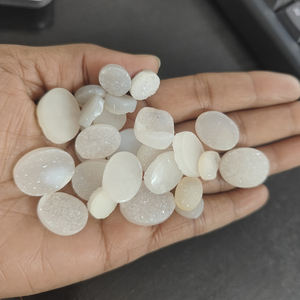 26 Pcs Blanc Druzy 11x9mm à 20x15mm Ovale Cabochon 214.55 Cts Lot Iroc Ventes Haute Qualité Calibré Lâche Gemstone Plat US $171 - Product Image 6