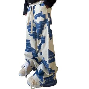 Pantalon imprimé bicolore, pantalon imprimé ample, vêtements de sport et décontractés pour hommes - Product Image 1