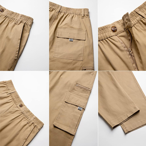 Pantalones Cargo Tasa al por mayor Múltiples bolsillos Algodón Cintura elástica completa Botón Fly Cargo Pantalones POR VIKY INDUSTRIES - Product Image 5