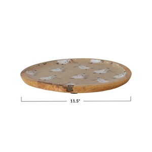Bandeja de Madera con Esmalte Blanco Plato para Servir Esmaltes Plato de Madera Impreso Hecho en faizacraft - Product Image 4
