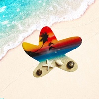 Aimant de réfrigérateur en forme de planche de surf artisanale, 12 cm, coquillage 3D, mini planche de surf, aimant de réfrigérateur d'été