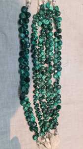 Cuentas de piedra Briolette facetadas de malaquita azul, forma de corazón suave, Color verde Natural para hacer collares, cuentas sueltas - Product Image 2