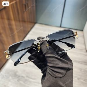 Highest Quality Dark <b>Blue</b> Designer Bridge <b>Sunglasses</b> Glass Anti-Reflective GRA Certified VVS Moissanite Party Wear Trendy Styles - Product Image 1