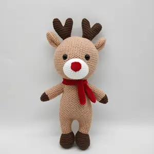 Großes Amigurumi Häkel Rentier Handmade Deer Stofftier Handgemachtes Häkeln Rentier Amigurumi Spielzeug für festliche Weihnachts dekoration