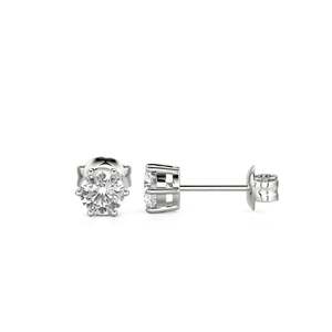 Boucles d'oreilles clous personnalisées Jeulia en argent sterling avec couronne et diamant, cadeau pour elle - Product Image 2