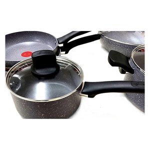 8-Piece Non-Stick Aluminum <b>Cookware</b> Set GREEN Dark Gray 10269600008 - Product Image 4