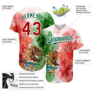 Camiseta de Béisbol Personalizada al por Mayor, 100% Poliéster, Alta Calidad, Transpirable, Cuello Redondo, Talla y Nombre del Equipo Personalizables - Product Image 5