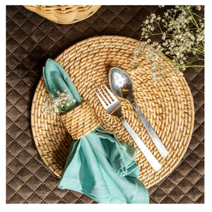 Rond de serviette en rotin naturel fait à la main tissé écologique rustique fête à manger décor de mariage du Vietnam Artisan - Product Image 4