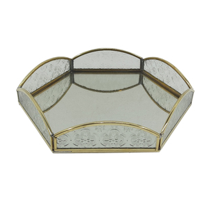 Caja de joyería personalizada chapada en plata, vidrio y latón con producto para decoración de bodas, hecha a mano a granel - Product Image 2