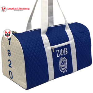 Zeta Phi Beta Soror Embroidered Quilted Duffel Bag | ZPB Sorority Embroidery Women Custom <b>Style</b> Quilted Duffel Bag - Product Image 1