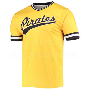 Vente en gros de maillots de baseball en polyester respirant à séchage rapide, col en V, manches courtes, de haute qualité et bon marché pour hommes - Product Image 3
