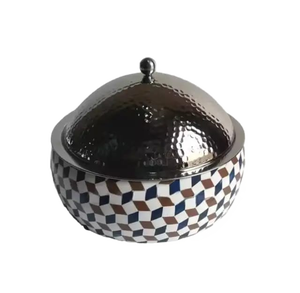 Hotel Wedding Parties <b>Food</b> <b>Warming</b> Stainless Steel Lid Casserole Dish Wood and Inlay <b>Food</b> Serving Hot Pot Metal Material - Product Image 5