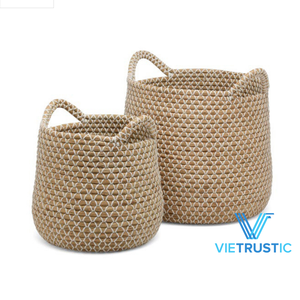 ชุดตะกร้าใส่ของตกแต่งสำหรับจัดเก็บน้ำทะเลตะกร้าผ้าปอกระเจาผักตบชวา - Product Image 2