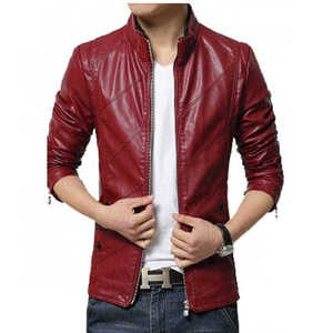 Chaqueta de Cuero Vacuno Auténtico de Primera Calidad para Hombre, Estilo Vintage, Desgastada, con Cuello Alto, Resistente al Viento y al Agua para Invierno - Product Image 3