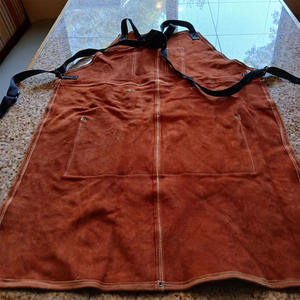 Delantal de soldadura de cuero con bolsillos Delantal resistente al calor resistente a la llama Resistente a la abrasión Soldadores contra incendios Ropa DE TRABAJO - Product Image 5