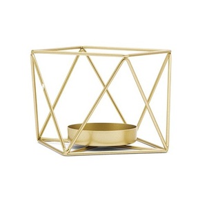 Metal Decorative Golden Plated Geometric <b>Tealight</b> <b>Candle</b> Holder Set for Christmas Decoration Lighting - Product Image 1