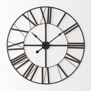 AK laiton Premium moderne numéro romain horloge murale de haute qualité décorative fer métal Quartz motivité pour la décoration intérieure salon chambre - Product Image 1