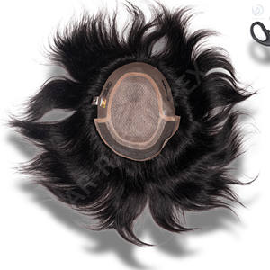 Venta al por mayor 100% brasileño Remy recto indio pelo tupé Mirage encaje frontal postizo de buena densidad para los hombres - Product Image 6