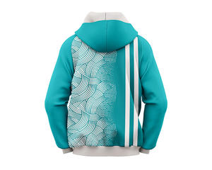 Trendy 100% Cotton Tie Dye Sweatshirt Coat <b>Long</b> <b>Sleeved</b> Hooded Zip Closure with Embroidered Solid Pattern Streetwear <b>Tops</b> - Product Image 2