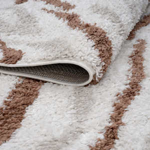 Tapis rectangulaire en fourrure synthétique Netline Home Moodi, couleur crème/terre, pour salon, chambre à coucher, couloir - Product Image 4