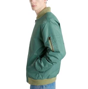 แจ็คเก็ตบอมเบอร์ผู้ชายดีไซน์ใหม่สำหรับฤดูหนาว คอตั้ง โลโก้ด้านหน้า ซับในไนลอนซาติน 100% สไตล์ไฮสตรีท - Product Image 4