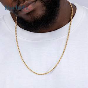 Hot Sale 925 <b>Silver</b> 14K Gold Plated 3mm Moissanite Rope <b>Chain</b> for <b>Men</b> Premium Necklaces - Product Image 1