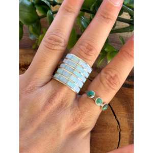 Claresse Kylestewa Sterling Silver <b>Ring</b> Size 9-Fashionable Hand Inlay Gemstone Jewelry - Product Image 2