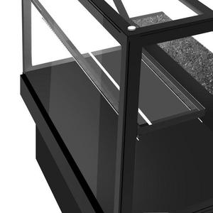 Comptoir de pâtisserie TORONTO - 1800x800mm - façade noire - plan de travail en granit - avec 1 étagère en verre - éclairage LED - Product Image 4