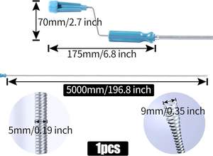 El tubo del fregadero del inodoro obstruido hogar 6 mm <span class=keywords><strong>ducha</strong></span> fuerte limpiador de drenaje espiral comercial - Product Image 2