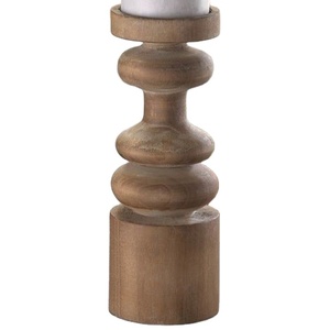 Candelabro de mesa de comedor de madera de mango natural usado Pilar de vela usado de hotel más vendido - Product Image 1