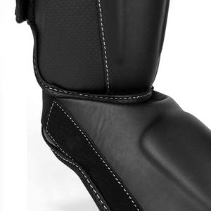 Usine pas cher prix hommes Baseball formation protège-tibias confortable Double sangle PU en cuir véritable jambières jambières - Product Image 6