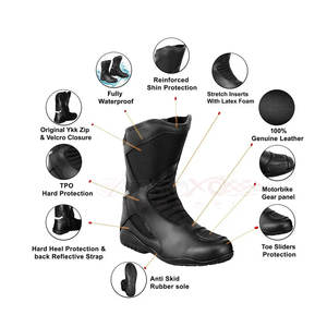รองเท้าขี่มอเตอร์ไซค์หนังคุณภาพสูงสำหรับทุกเพศ ป้องกันลม ชุดกีฬา รองเท้าบูทสั่งทำพิเศษ - Product Image 6