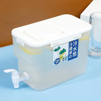 Distributeur de boissons moderne en plastique de grande capacité 3L, seau à eau chaude et froide avec couvercle, réfrigérateur à boissons pour fête, bouilloire