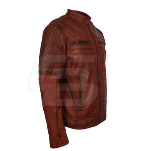 Veste mince en peau de vache tendance OEM High Street pour hommes col montant personnalisable mode hiver logo personnalisé pour la moto - Product Image 4