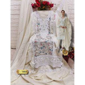 Suministro a granel Ropa India Mejor diseñador Colección de organza con bordado Work Party Wear Suit Collection para la venta - Product Image 1