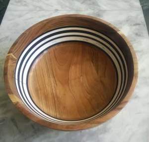 Elegant Resin <b>Wooden</b> <b>Salad</b> <b>Bowl</b> Customized Color Eco-Friendly Acacia Wood Resin Joint Dinnerware Kitchenware Serving <b>Bowl</b> - Product Image 1