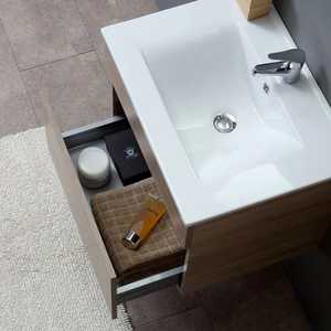 Shanghai Oak 60cm <b>Wall</b>-Hung Bathroom Cabinet with Drawer <b>Mirror</b> Washbasin Bathroom <b>Sets</b> - Product Image 3