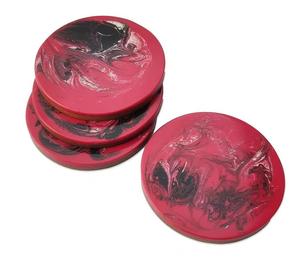 Sous-verre en bois d'art de découpage assorti et unique avec de la résine époxyde personnalisé en gros mini palette en bois d'artisanat - Product Image 5