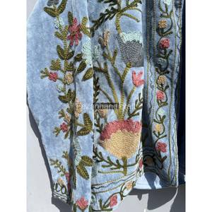 Customizable Unisex Winter Jacket for Autumn Season Women's Handmade Cotton Suzani Jacket Embroidered Uzbek <b>Velvet</b> Fabric Coat - Product Image 3
