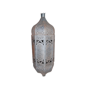 Linterna decorativa para velas de acero inoxidable, forma redonda pulida plateada con mango, soporte para velas - Product Image 6