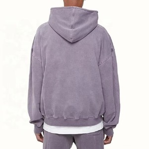 Sudaderas con capucha para hombre con cremallera, personalizadas OEM, de 500 g/m², con lavado de arena, de alto gramaje, lisas, al por mayor, oversize, con hombros caídos y estilo holgado - Product Image 5