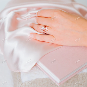 Anillo de Boda de Oro Blanco de 14K Personalizado del Fabricante Directo, con Diamante Natural Marquise de 0.44CTW, Engaste de Puntas, Diseño Curvo en Racimo - Combinable - Product Image 6