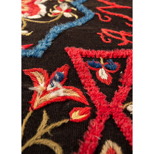 Alfombra de Lana Tejida Plana de Diseño Tradicional Nayaab en Rosa y Morado, Paem-774 - Product Image 3