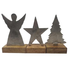 Arbre de Noël antique argenté de premier ordre avec base en bois pour la fête à la maison 2024 décoration de Noël disponible au meilleur prix - Product Image 2