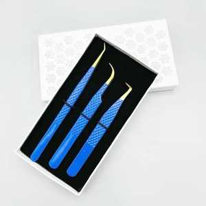 Pinzas de Precisión para Pestañas de Acero Inoxidable con Punta de Fibra y Logotipo Impreso, 45, 75 y 90 Grados, Agarre Nano, Marca Privada Personalizada - Product Image 2