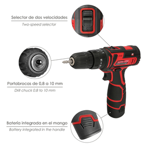 Trapano Avvitatore a Batteria 12V con 2 Velocità e Funzione Martello Batteria da 1300mAh. 35 Nm di coppia. - Product Image 4