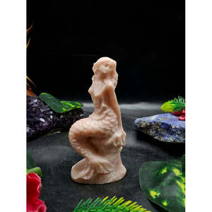 Sculpture de pierre précieuse sirène en opale rose pour la décoration intérieure, la guérison émotionnelle et les cadeaux – Reiki/Chakra/Énergie – Poids : 150 g - Product Image 1