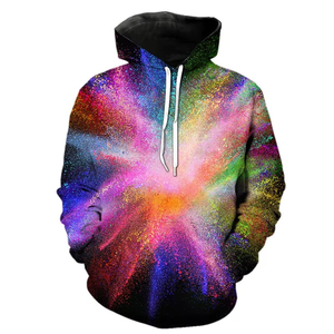 Sudaderas con capucha con patrón de tinta de Color para hombres y mujeres, sudadera con estampado 3D de polvos coloridos, jerséis holgados de manga larga con capucha informales para niños - Product Image 2